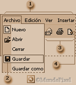 Diferencias entre men�, barra de men�s y barra de herramientas